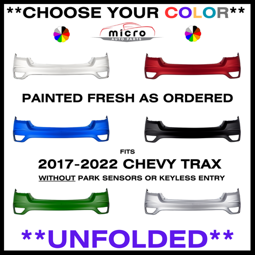 NEW REAR BUMPER FOR 2017-2022 CHEVY TRAX PAINTED *CHOOSE YOUR COLOR ...
