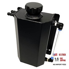 2L Universal Aluminum Radiator Coolant Overflow Expansion Tank Recovery black
