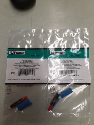 (2) PANDUIT FSCSCBU OPTICAM SIMPLEX SINGLEMODE FIBER OPTIC CONNECTORS-STSI