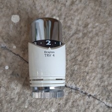 Thermostatic Radiator Valve Sensor Head Chrome / White fits Drayton TRV4 