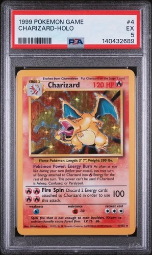 PSA 5 Charizard - 4/102 - Pokemon Base Set - New Cert 140432689