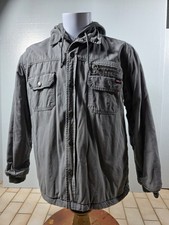 Dickies Hooded Canvas Shirt Jacket - Men's Large - Charcoal Gray