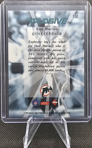 1999 Collector's Edge Fury Xplosive Dan Marino #12 HOF Miami Dolphins - Bild 2 von 2