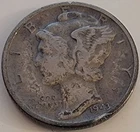 1943 S Mercury Dime 90% Silver
