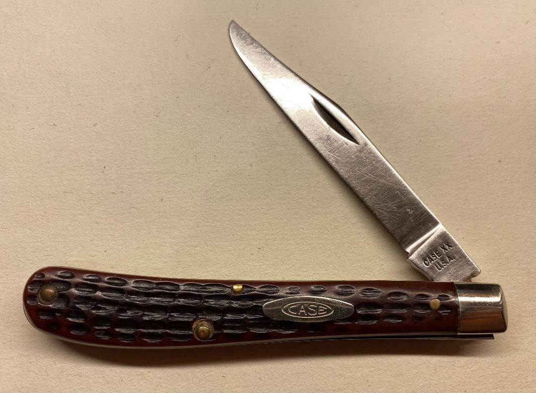 CASE XX U.S.A. 1966-1969 61048 SLIMLINE TRAPPER POCKETKNIFE BROWN