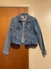 vintage women  s tommy hilfiger denim jacket, size L, great condition