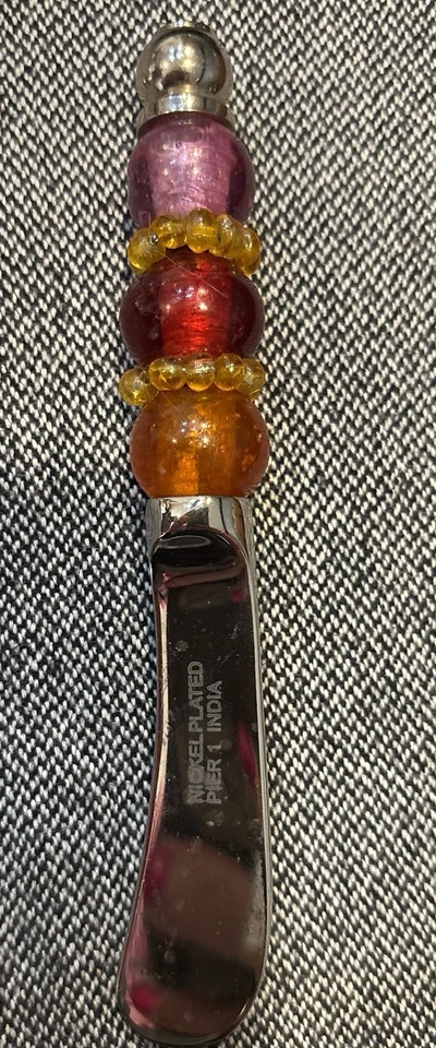 DE COLECCIÓN PIER 1 LOTE CUENTAS SERVIDOR TENEDOR CUCHARA ROJO NARANJA Y ROSA ENTRETENIMIENTO RARO Foto 2 de 4