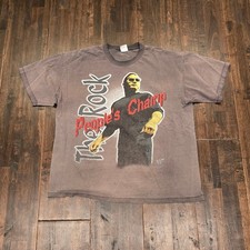 Vintage The Rock Peoples Champ WWF Wrestling T Shirt Sz XL Gray Faded Y2k 90s