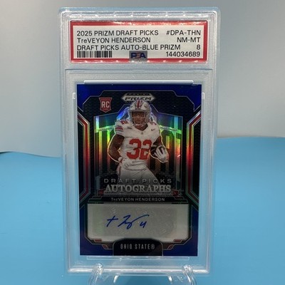 Panini 2025 Prizm Draft Picks TreVeyon Henderson Auto RC Blue Prizm /249