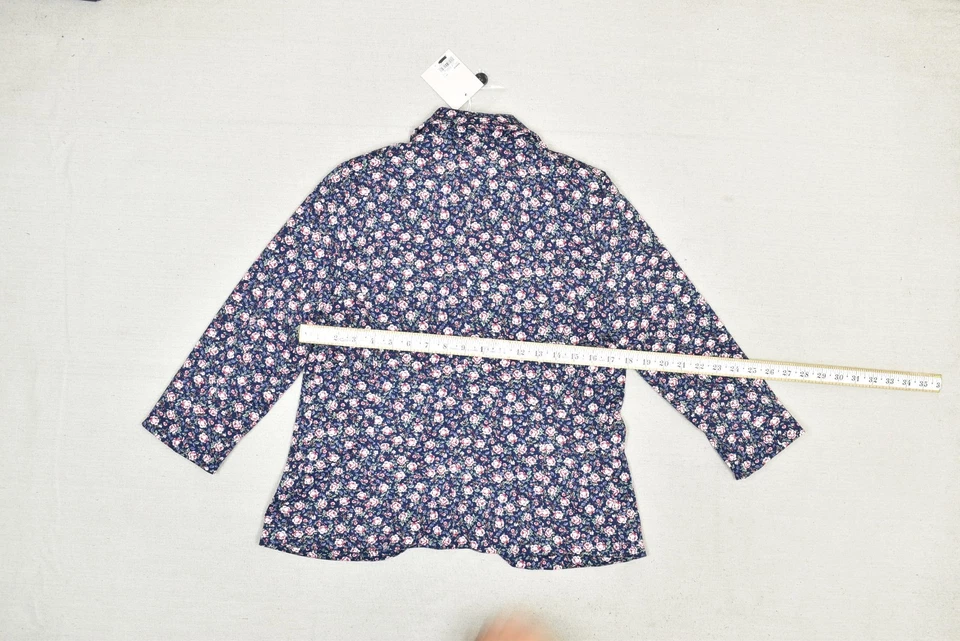 NUEVO Chaqueta Blazer Lauren Conrad Mujer Talla S Floral Azul Multicolor Poliéster Foto 4 de 4