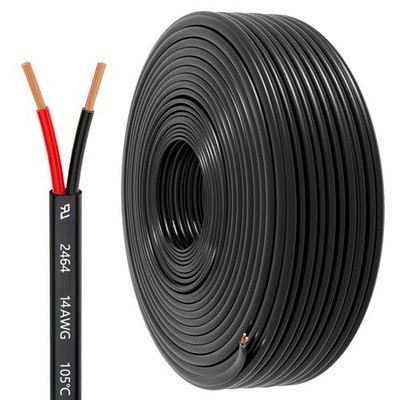 14 Gauge 2 Conductor Electrical Wire, 14 AWG 2.08mm Wire PVC Cord, 12V/24V DC...