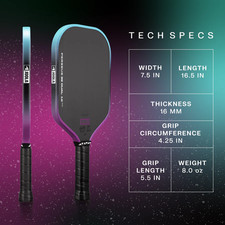 NEW JOOLA Perseus 3S Dual 16mm Pickleball Paddle with Cover