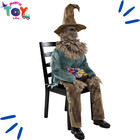 Spirit Halloween 4.5 Ft Scary Sitting Scarecrow Animatronic Decorations