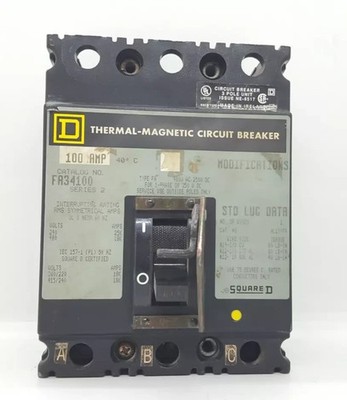 Square D FA34100 Schutzschalter 3 Pol 100AMP 480VAC / Geprüft Ok