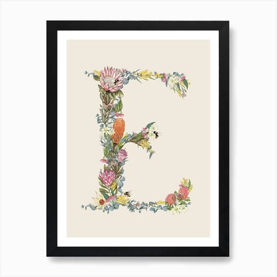 E Oat Alphabet Buchstabe Kunstdruck gerahmt Wandbild Poster Leinwanddruck Bild