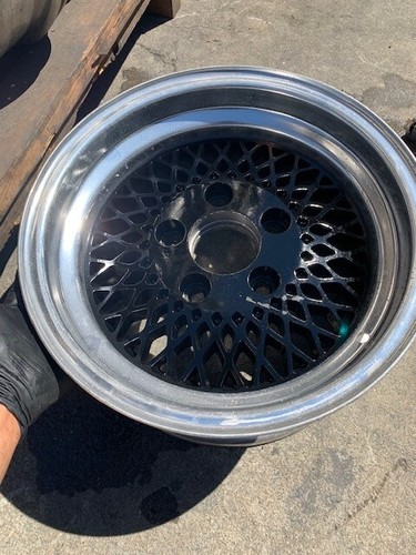 15 VINTAGE WHEELS RIMS ALLOY MAG AMERICAN RACING MESH HONEY COMB BLACK POLISH - Picture 6 of 11