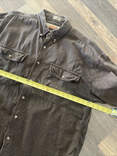 Anchor Blue Men Shirt Size XL Brown Denim Button Down Work WKWR - Picture 7 of 10