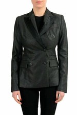 Just Cavalli Wool Sparkling Gray Double Breasted Women's Blazer US S IT 40