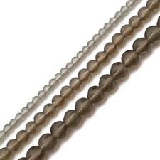 Brown Crystal Glass Matte Faceted Round Beads 4mm 6mm 8mm 10mm 15.5" Strand