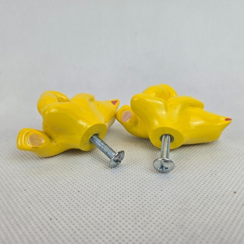 Juego de 2 tiradores de cajón amarillo para gato de cerámica de 2 pulgadas de largo - Imagen 4 de 4