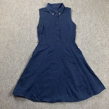 Banana Republic Dress Womens 4P Petite Denim Blue A-Line 100% Lyocell