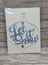 Peach Heart Shaped Let It Snow 3" Acrylic Christmas Ornament Handmade