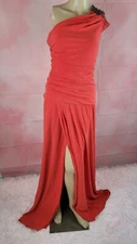 HALSTON Heritage Orange One Shoulder Dress NWT W Defects 