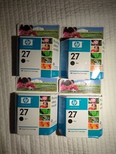 Lot Of 4 new HP 27 Black Ink Cartridge Genuine C8727AN OEM Expired 02-2007