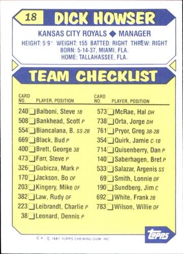1987 Topps TIFFANY MLB Singles Choisissez vos joueurs d'équipe GLOSSY préférés #2 - #266 - Photo 58 sur 520