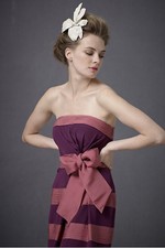 NEW Anthropologie Hitherto Silk Strapless Cocktail Dress Burgundy Pink size 0 00