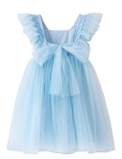 Kid Girls Vintage Party Dress Ruffled Sleeve A-Line Tulle Flower Girl Dresses...