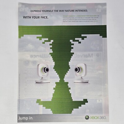 Xbox 360 Live Vision Camera Express Yourself Print Ad/Poster Promo Art