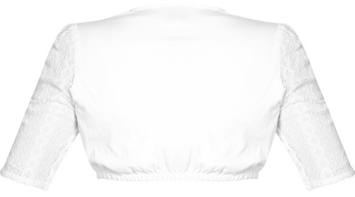 Marjo Dirndlbluse Bela-Anita creme oder weiß hochgeschlossen Spitze Zierknöpfe - Bild 4 von 10