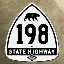 California CSAA bear route 198 highway road sign auto club AAA Sequoia Park