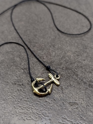 Anchor Skeleton Charm Pendant String Necklace Gift Jewelry for Men Women Boho - Picture 4 of 5