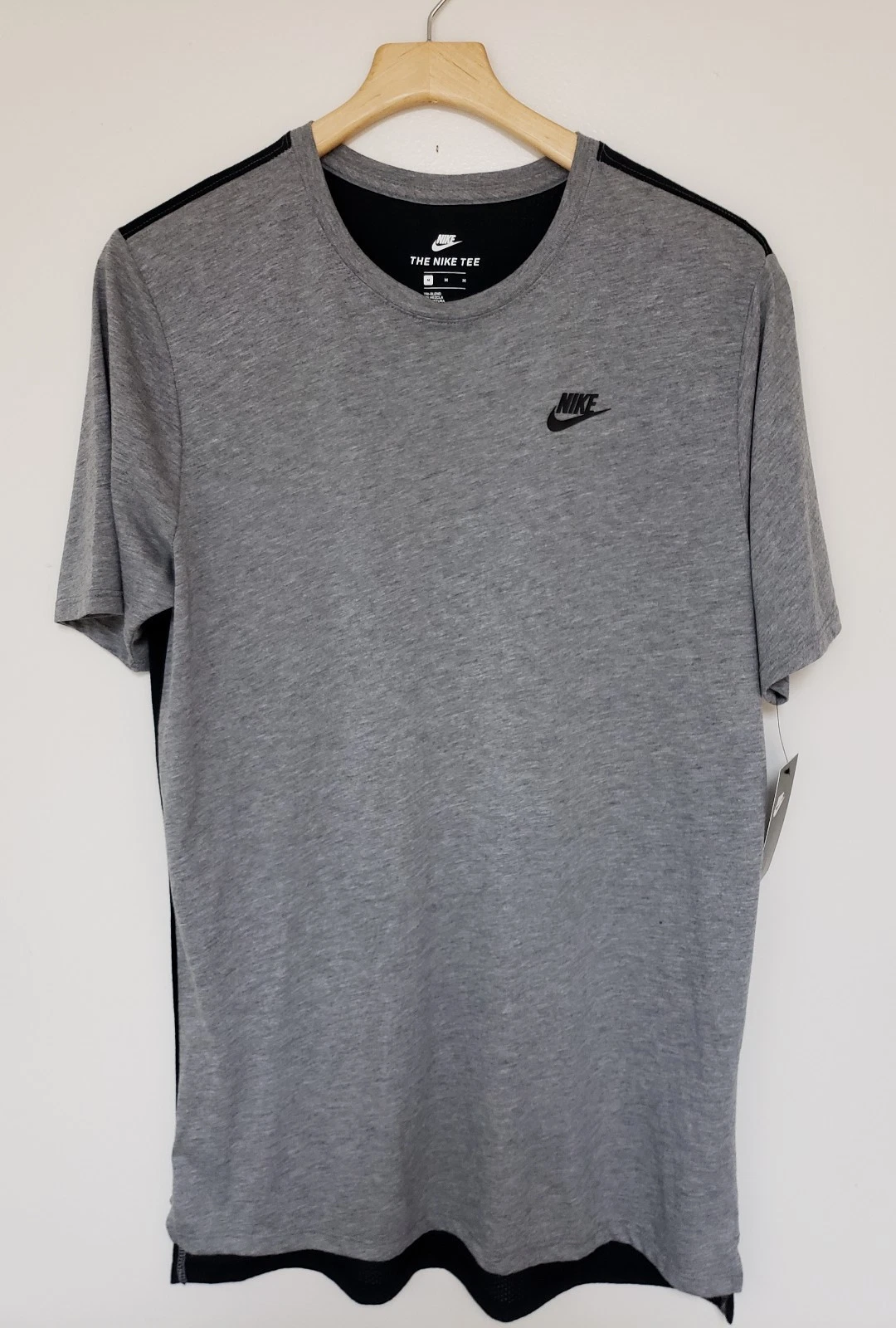 Nike Men Nsw Tee Tb Drptl Bnd Size Med Mesh (carbon heather / black) 834648-091