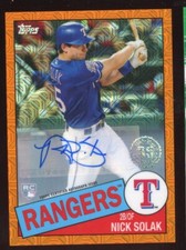 Nick Solak 2020 Topps Chrome Auto Orange Silver Pack Serial #d 20/25 Rangers