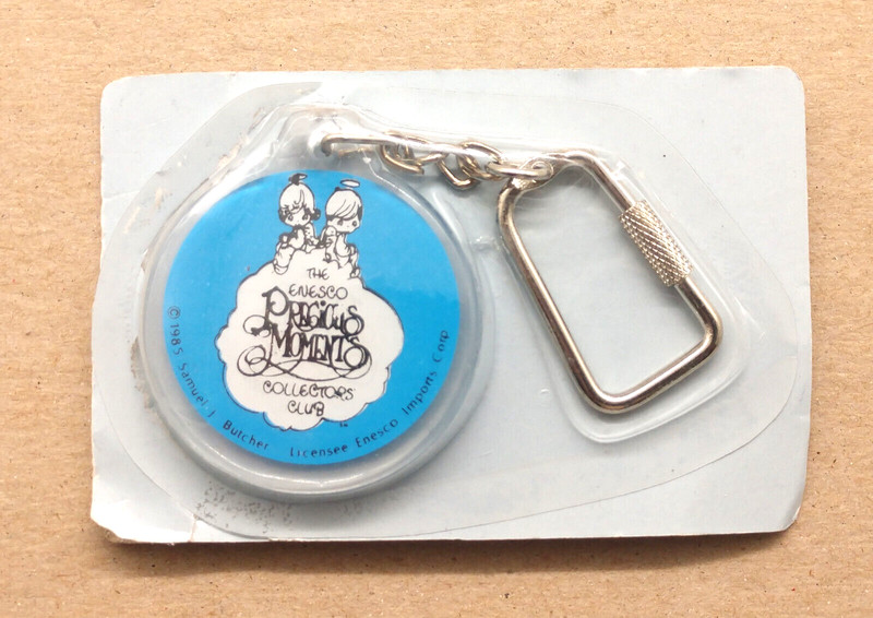 Vintage NOS NIP 1985 Precious Moments Collectors Club Keyring Keychain