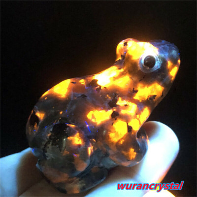 1pc Natural flame's stone frog skull quartz crystal 2'' carved figurines healing