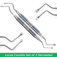 Lucas Curette Dental/Surgical Bone Curettes Serrated Set of 2-PCS INSTUMAX®
