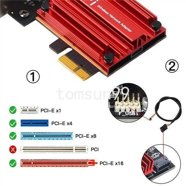 WiFi 6 AX1800 Desktop PC PCIe WiFi Card Dual Band Bluetooth 5.2 Network Adapter - Image 2 of 4