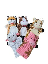 Lot of 5 Melissa  Doug Hand Puppets Farm Zoo Animals Plush Soft Toddler Toy