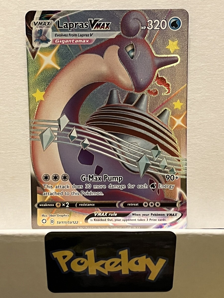 Pokémon TCG Lapras VMAX Shining Fates SV111/SV122 Holo Shiny Holo Rare