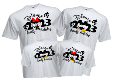 Matching Family Disney Holiday T Shirts 2025 Grey holiday travel