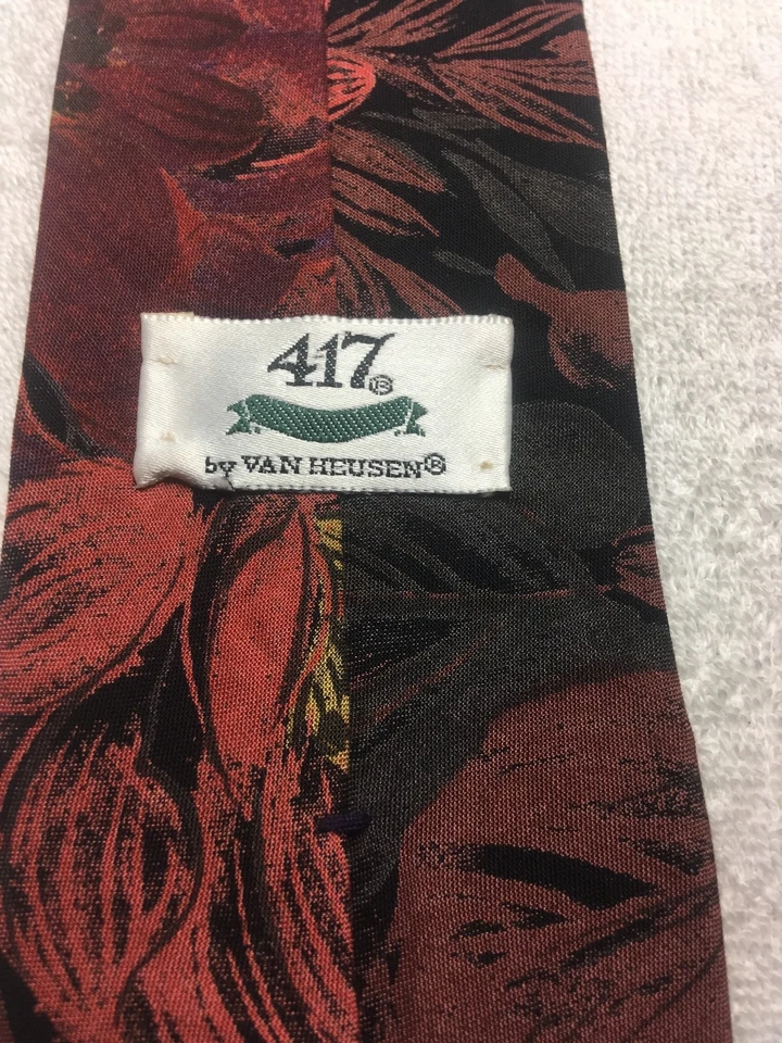 范海森男式领带棕色勃艮第金色 3.75 X 61 — 第 4/4 张图片