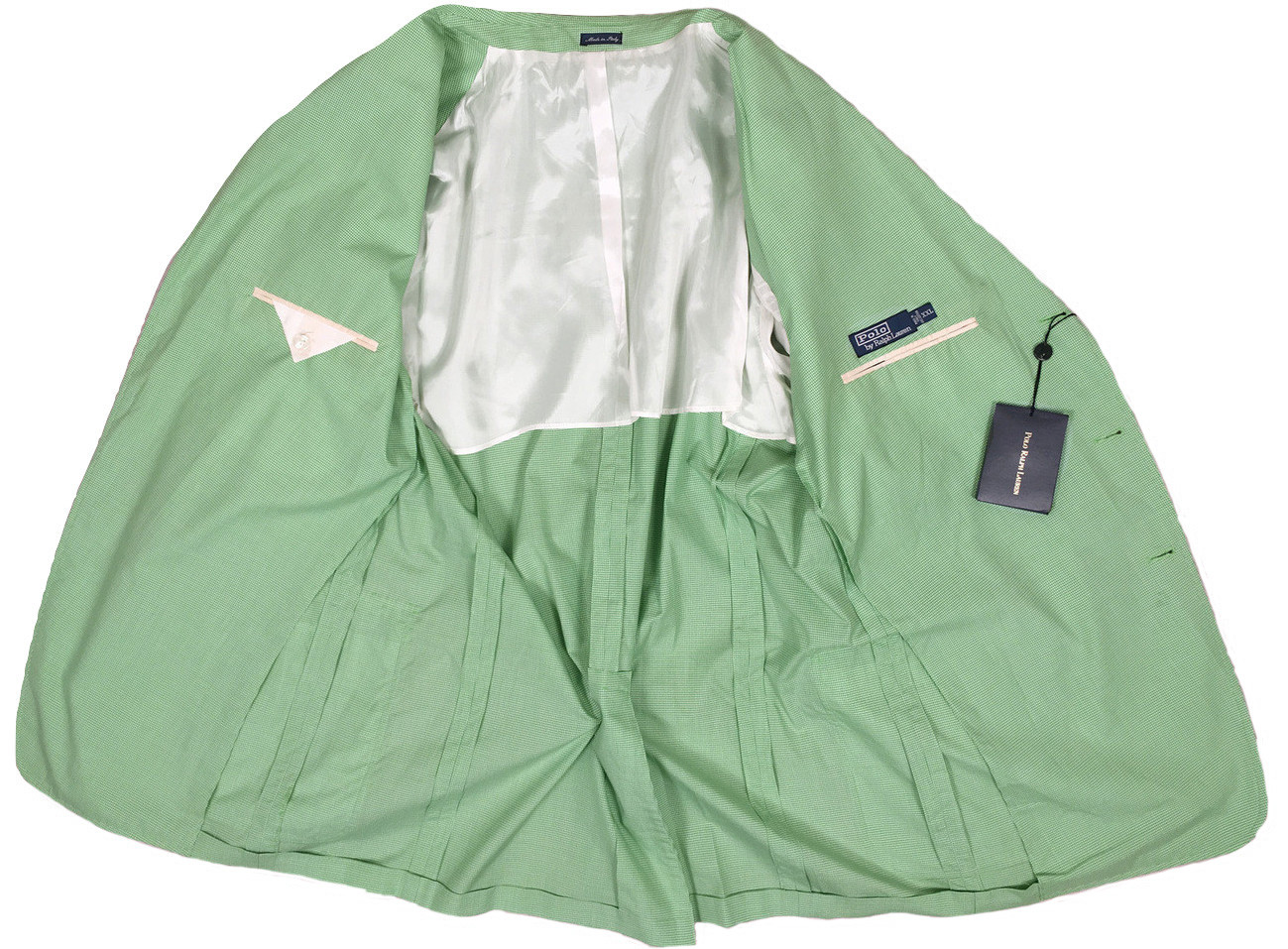 NEW Vintage Polo Ralph Lauren Sportcoat! XXL Green & White Gingham ITALY image 3
