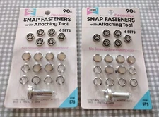Vintage Lot of 2 Dyno Decorative Snap Fasteners & Tool Packs Light Brown Japan