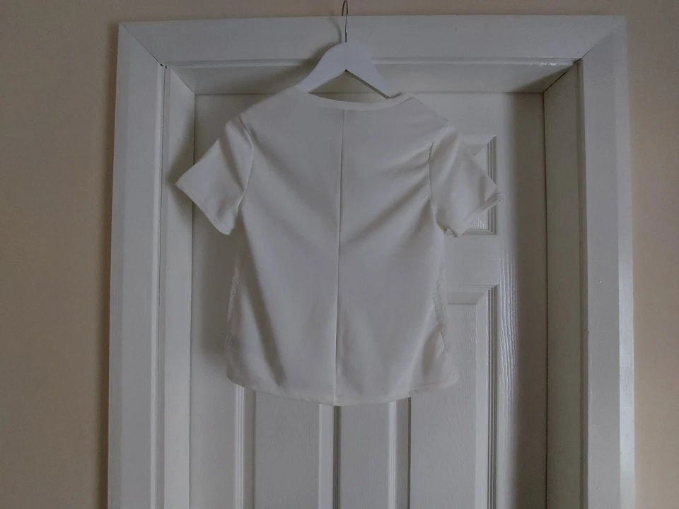 Blouse "New Look" Brushed Lace Ivory Colour Size: 10 (UK) Eur 38 - Image 3 of 4