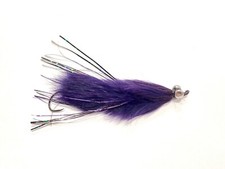 Fly Fishing Flies (Steelhead, Salmon) Articulated Hareball Leech Purple (x 3)