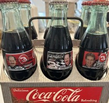 Paquete de 6 botellas de vidrio Carrier Dale Earnhardt Dale Jr de aluminio de los años 50 de Coca Cola de colección